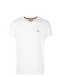 T-shirt girocollo ricamata bianca di Burberry