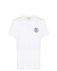 T-shirt girocollo ricamata bianca di Burberry