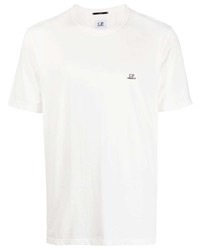 T-shirt girocollo ricamata bianca di C.P. Company