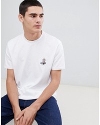 T-shirt girocollo ricamata bianca di Calvin Klein