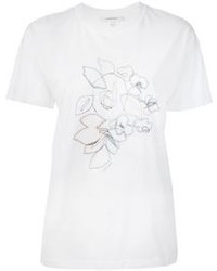 T-shirt girocollo ricamata bianca di Carven