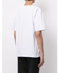 T-shirt girocollo ricamata bianca di agnès b.