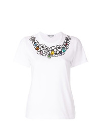 T-shirt girocollo ricamata bianca di Comme Des Garcons Comme Des Garcons