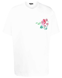 T-shirt girocollo ricamata bianca di Comme Des Garcons Homme Plus