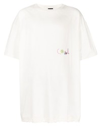 T-shirt girocollo ricamata bianca di COOL T.M