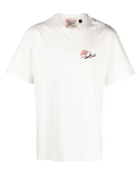 T-shirt girocollo ricamata bianca di Deus Ex Machina