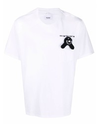 T-shirt girocollo ricamata bianca di Doublet