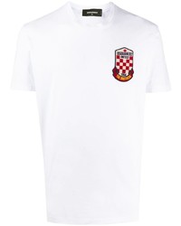 T-shirt girocollo ricamata bianca di DSQUARED2