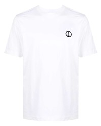 T-shirt girocollo ricamata bianca di Dunhill