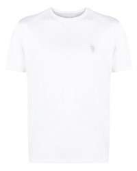T-shirt girocollo ricamata bianca di Eleventy
