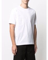 T-shirt girocollo ricamata bianca di Junya Watanabe MAN