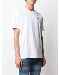 T-shirt girocollo ricamata bianca di Diesel
