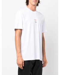 T-shirt girocollo ricamata bianca di MSGM