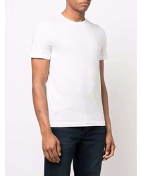 T-shirt girocollo ricamata bianca di Corneliani