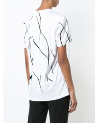T-shirt girocollo ricamata bianca di Derek Lam