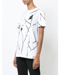 T-shirt girocollo ricamata bianca di Derek Lam