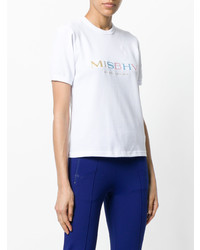 T-shirt girocollo ricamata bianca di Misbhv