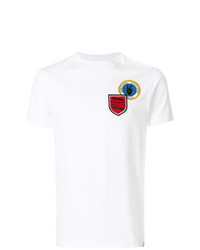 T-shirt girocollo ricamata bianca di Facetasm