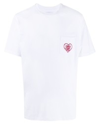 T-shirt girocollo ricamata bianca di Family First