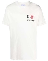 T-shirt girocollo ricamata bianca di Family First