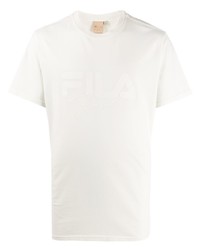 T-shirt girocollo ricamata bianca di Fila