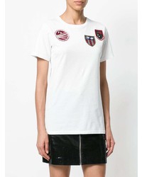 T-shirt girocollo ricamata bianca di Mr & Mrs Italy