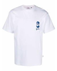 T-shirt girocollo ricamata bianca di Gcds