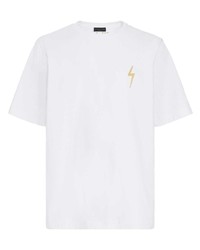 T-shirt girocollo ricamata bianca di Giuseppe Zanotti