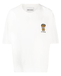 T-shirt girocollo ricamata bianca di Henrik Vibskov