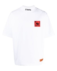 T-shirt girocollo ricamata bianca di Heron Preston