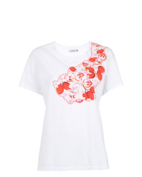T-shirt girocollo ricamata bianca di Isolda