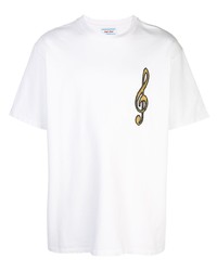 T-shirt girocollo ricamata bianca di Just Don