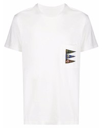 T-shirt girocollo ricamata bianca di KAPITAL