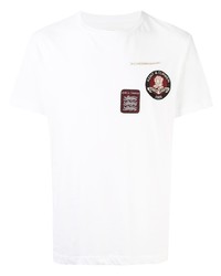 T-shirt girocollo ricamata bianca di Kent & Curwen