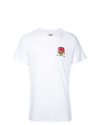 T-shirt girocollo ricamata bianca di Kent & Curwen