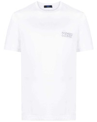 T-shirt girocollo ricamata bianca di Kiton