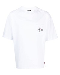 T-shirt girocollo ricamata bianca di Kiton