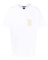 T-shirt girocollo ricamata bianca di Ksubi