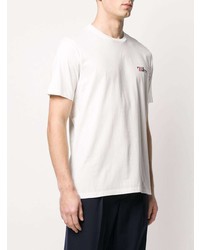 T-shirt girocollo ricamata bianca di Paul Smith