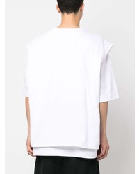 T-shirt girocollo ricamata bianca di Juun.J