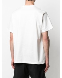 T-shirt girocollo ricamata bianca di 424