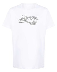 T-shirt girocollo ricamata bianca di Maharishi
