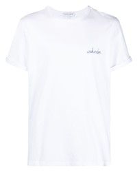 T-shirt girocollo ricamata bianca di Maison Labiche