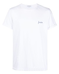 T-shirt girocollo ricamata bianca di Maison Labiche