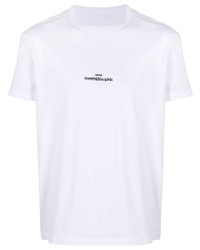 T-shirt girocollo ricamata bianca di Maison Margiela