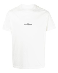 T-shirt girocollo ricamata bianca di Maison Margiela