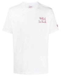 T-shirt girocollo ricamata bianca di MC2 Saint Barth