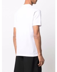 T-shirt girocollo ricamata bianca di Versace