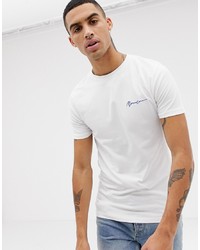 T-shirt girocollo ricamata bianca di Mennace