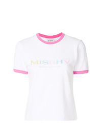 T-shirt girocollo ricamata bianca di Misbhv